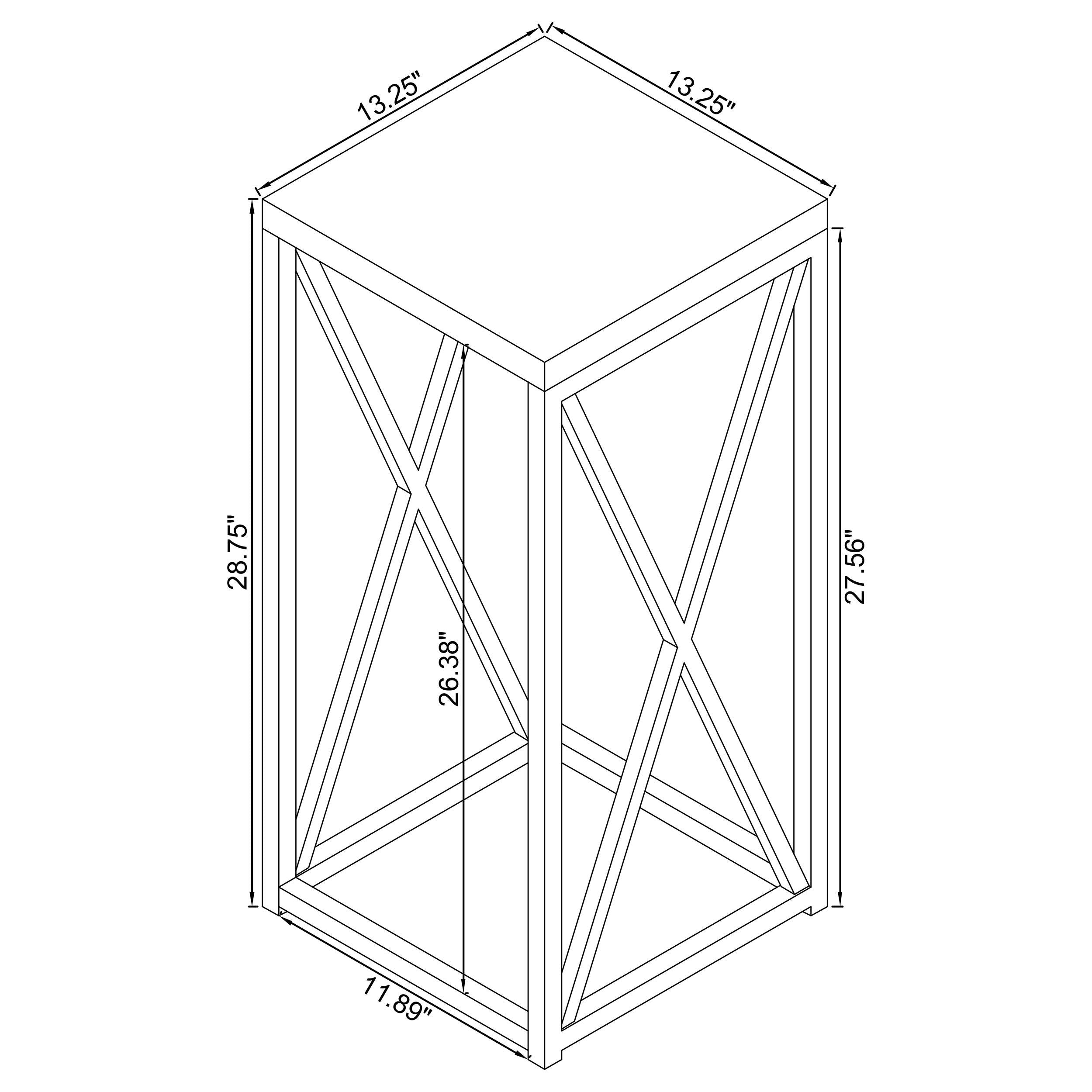 Edmund Square Accent Side Table White High Gloss and Chrome