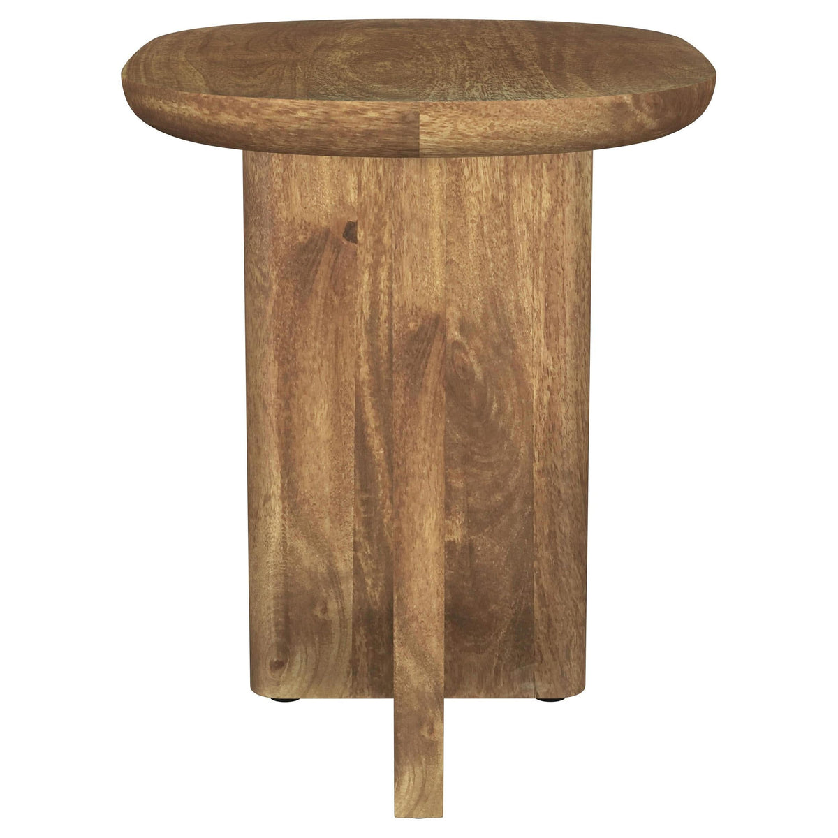 Mesa auxiliar ovalada Fletcher de madera maciza de mango marrón