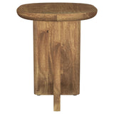 Mesa auxiliar ovalada Fletcher de madera maciza de mango marrón