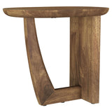 Mesa auxiliar ovalada Fletcher de madera maciza de mango marrón