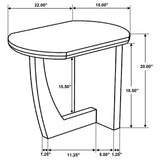 Mesa auxiliar ovalada Fletcher de madera maciza de mango marrón