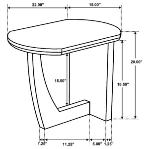 Mesa auxiliar ovalada Fletcher de madera maciza de mango marrón