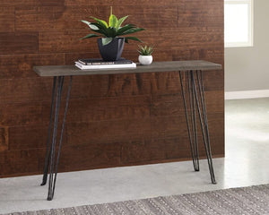 Consola de entrada rectangular Neville con tablero de madera, color gris