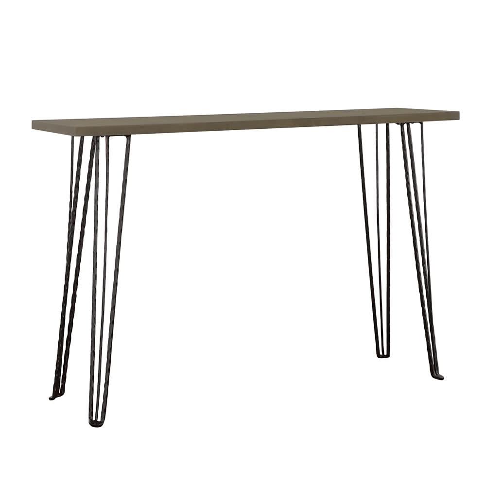 Consola de entrada rectangular Neville con tablero de madera, color gris