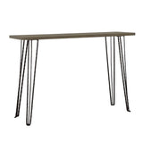 Consola de entrada rectangular Neville con tablero de madera, color gris