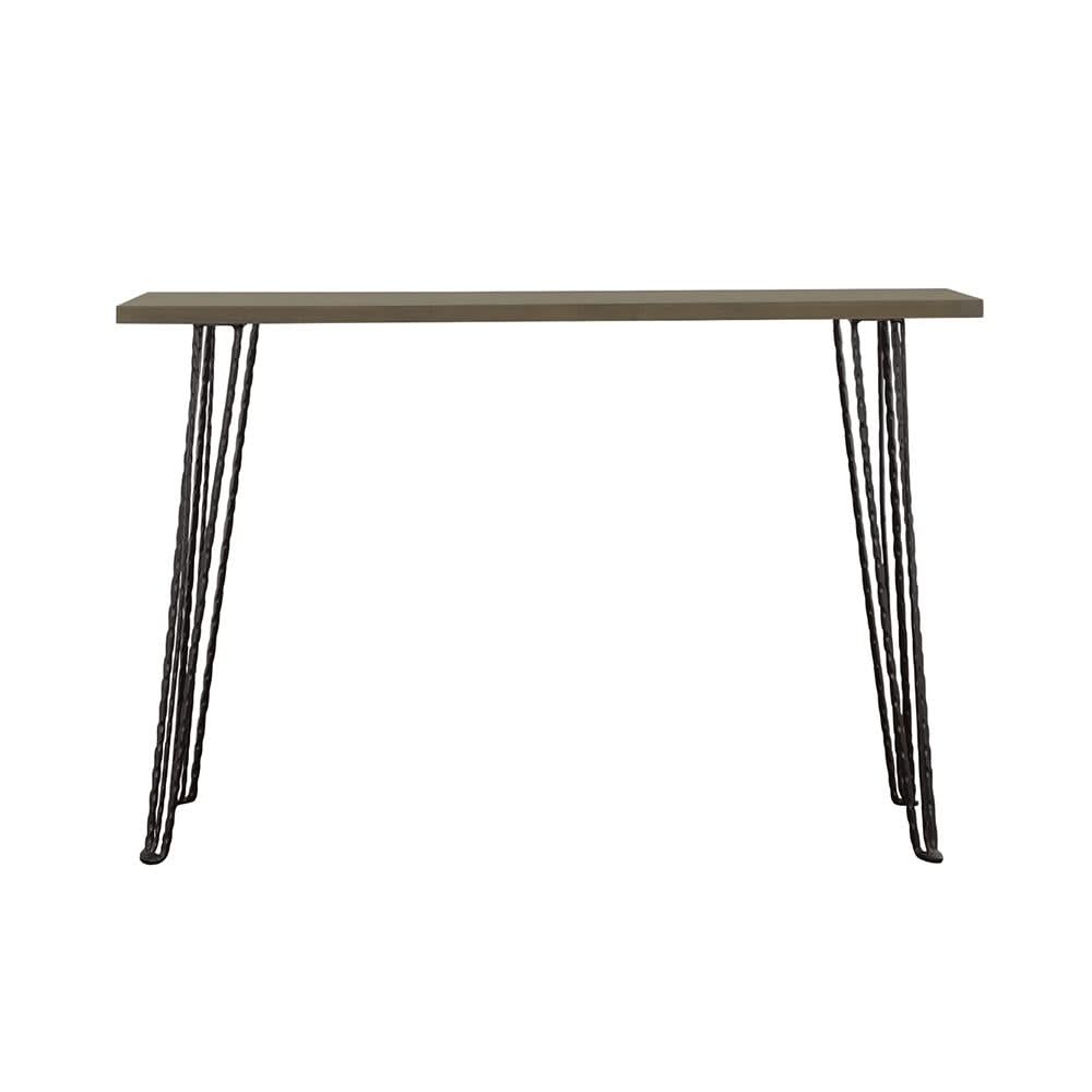 Consola de entrada rectangular Neville con tablero de madera, color gris