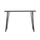 Consola de entrada rectangular Neville con tablero de madera, color gris