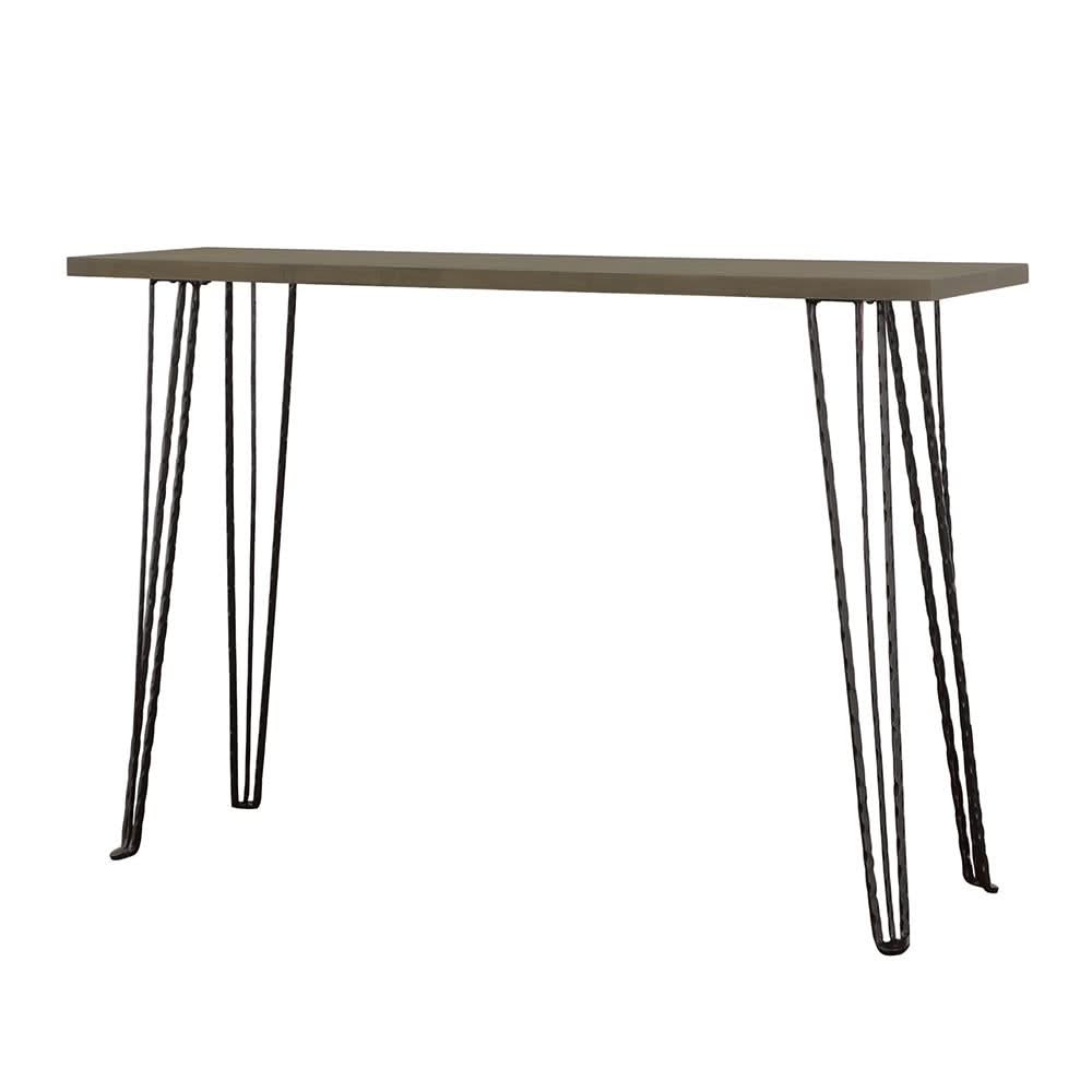 Consola de entrada rectangular Neville con tablero de madera, color gris