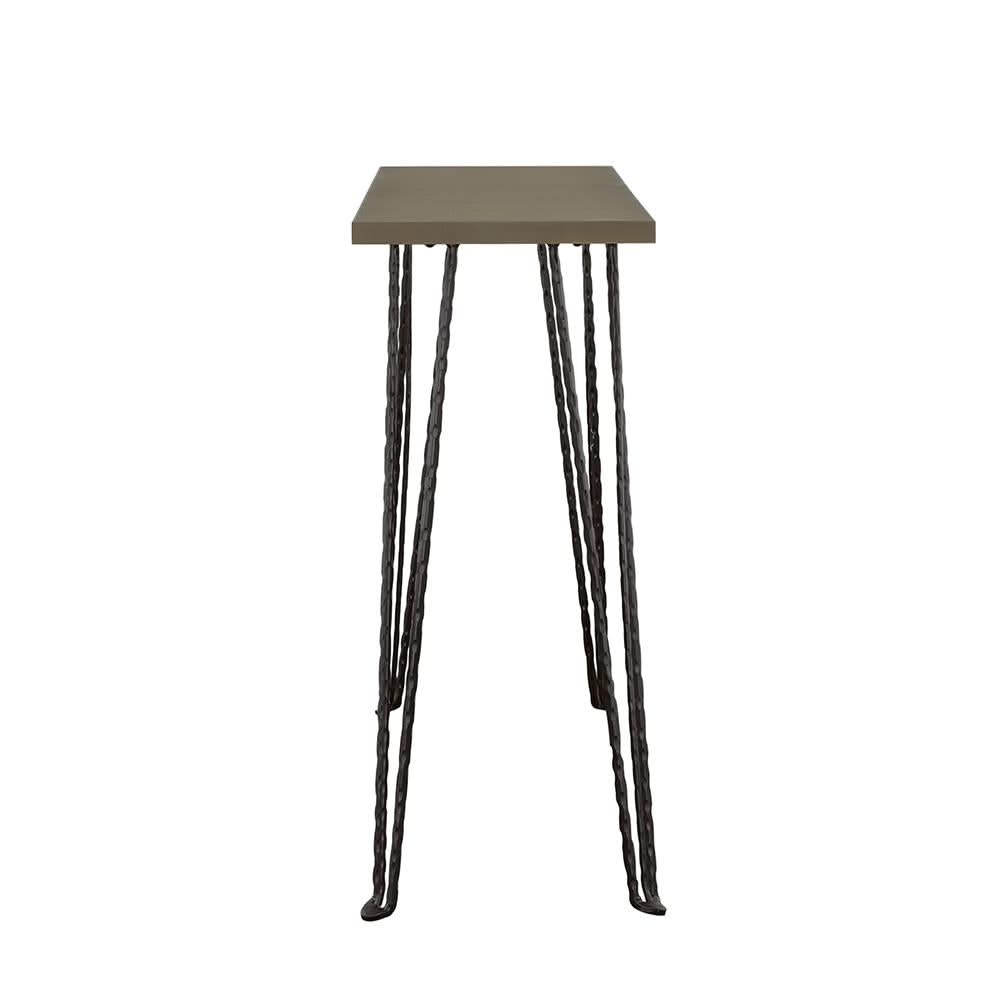 Consola de entrada rectangular Neville con tablero de madera, color gris