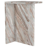 Mesa auxiliar decorativa Bowdoin de mármol auténtico gris