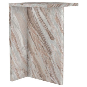 Mesa auxiliar decorativa Bowdoin de mármol auténtico gris