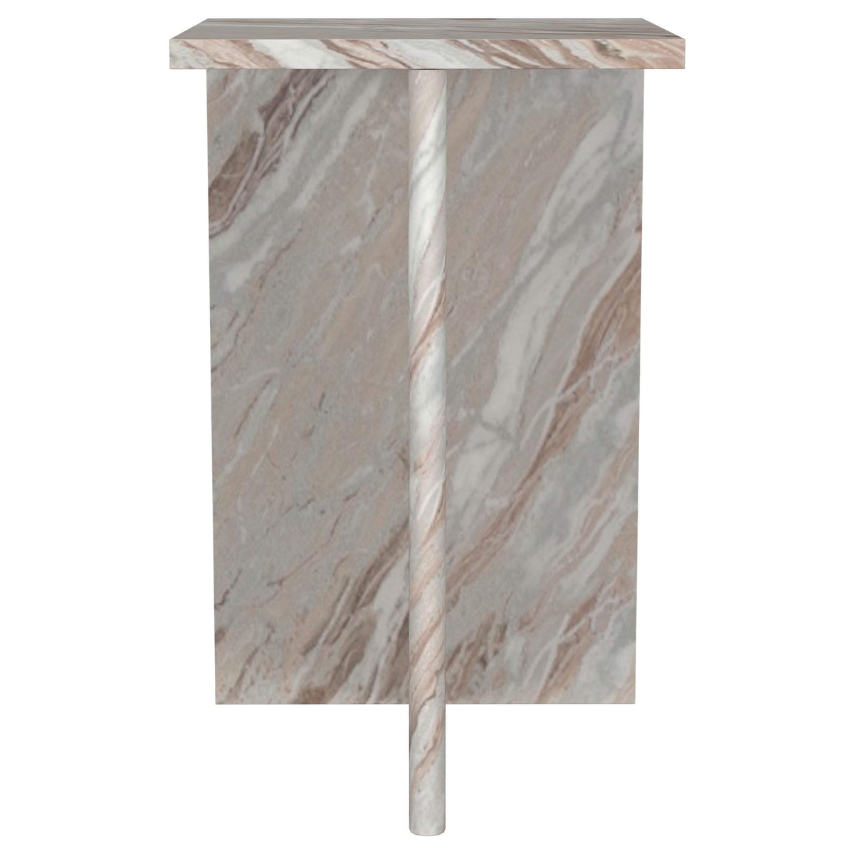 Mesa auxiliar decorativa Bowdoin de mármol auténtico gris