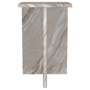 Mesa auxiliar decorativa Bowdoin de mármol auténtico gris