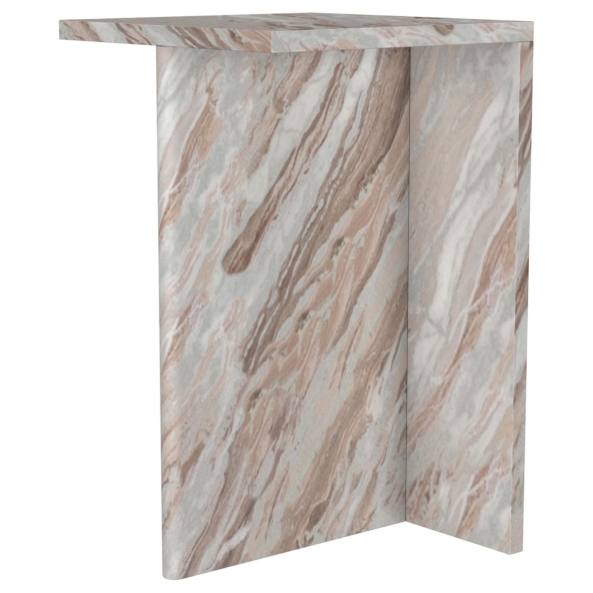 Mesa auxiliar decorativa Bowdoin de mármol auténtico gris