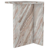 Mesa auxiliar decorativa Bowdoin de mármol auténtico gris