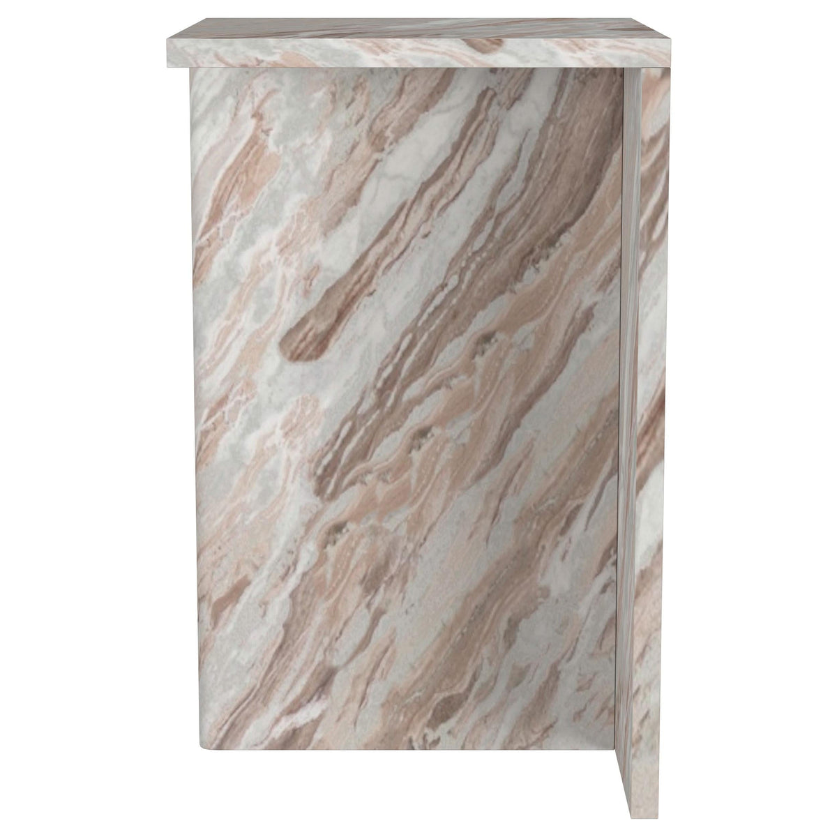 Mesa auxiliar decorativa Bowdoin de mármol auténtico gris