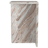 Mesa auxiliar decorativa Bowdoin de mármol auténtico gris