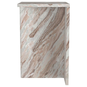 Mesa auxiliar decorativa Bowdoin de mármol auténtico gris