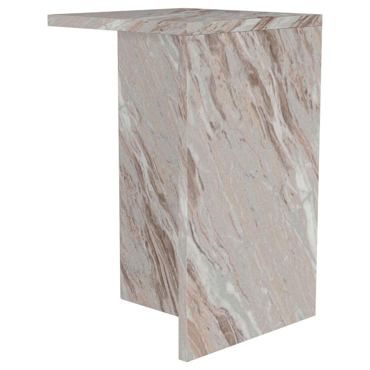 Mesa auxiliar decorativa Bowdoin de mármol auténtico gris