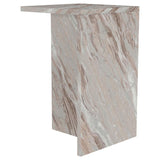 Mesa auxiliar decorativa Bowdoin de mármol auténtico gris