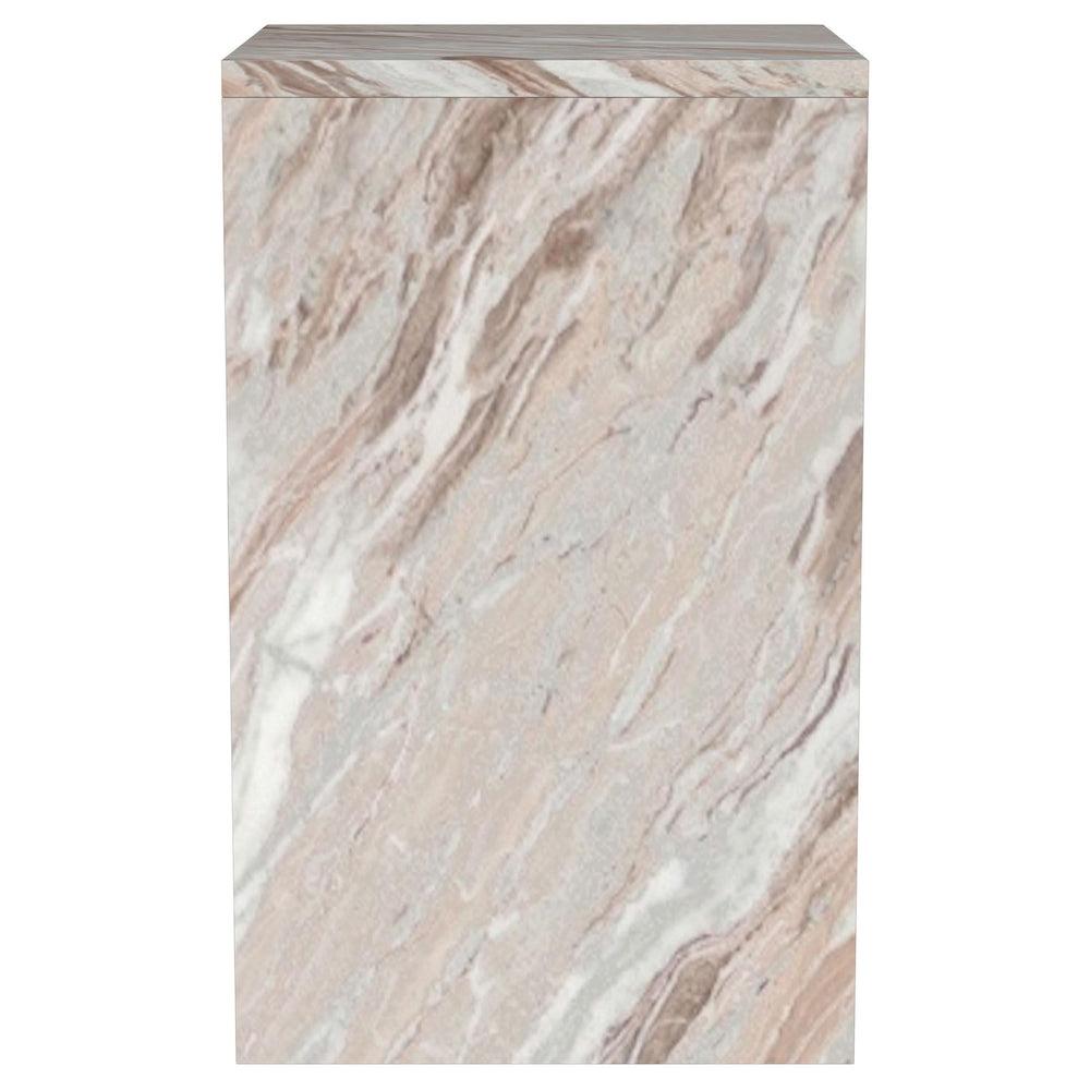 Mesa auxiliar decorativa Bowdoin de mármol auténtico gris