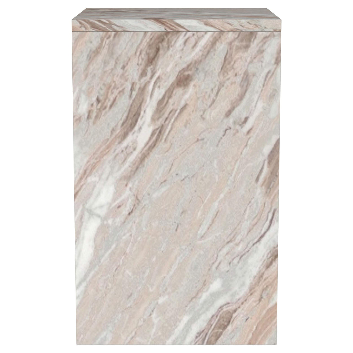 Mesa auxiliar decorativa Bowdoin de mármol auténtico gris