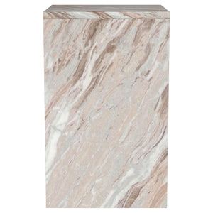 Mesa auxiliar decorativa Bowdoin de mármol auténtico gris