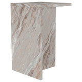 Mesa auxiliar decorativa Bowdoin de mármol auténtico gris