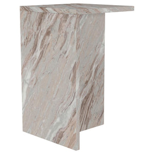 Mesa auxiliar decorativa Bowdoin de mármol auténtico gris
