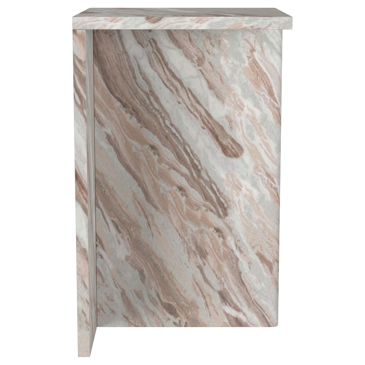 Mesa auxiliar decorativa Bowdoin de mármol auténtico gris