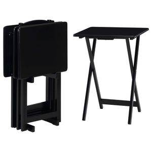 Juego de mesa y bandeja para TV Donna de 4 piezas, color negro