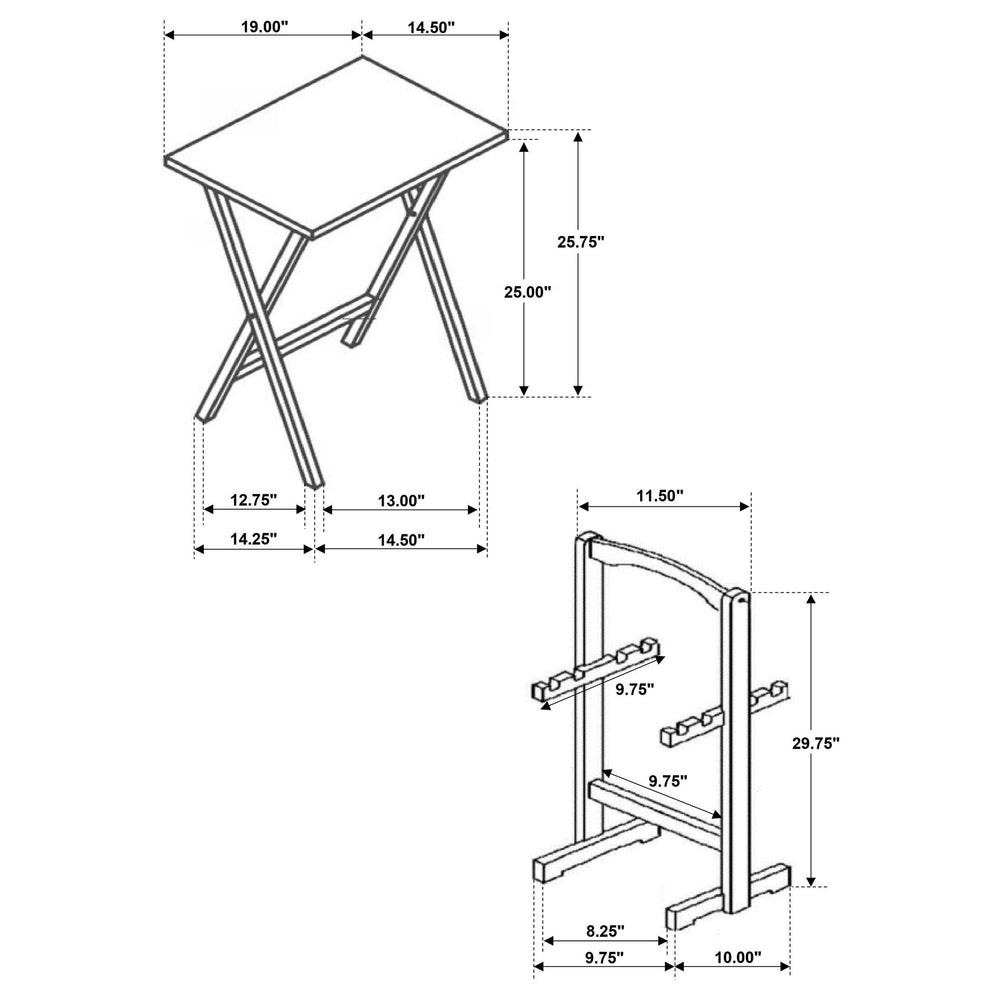 Donna 4-piece TV Tray Table Set Natural