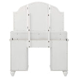 Tocador de maquillaje Reinhart blanco y beige