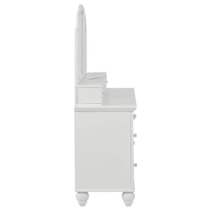 Tocador de maquillaje Reinhart blanco y beige