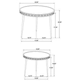 Ollie 2-piece Solid Wood Bone Inlay Nesting Table Natural