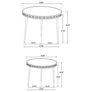 Ollie 2-piece Solid Wood Bone Inlay Nesting Table Natural
