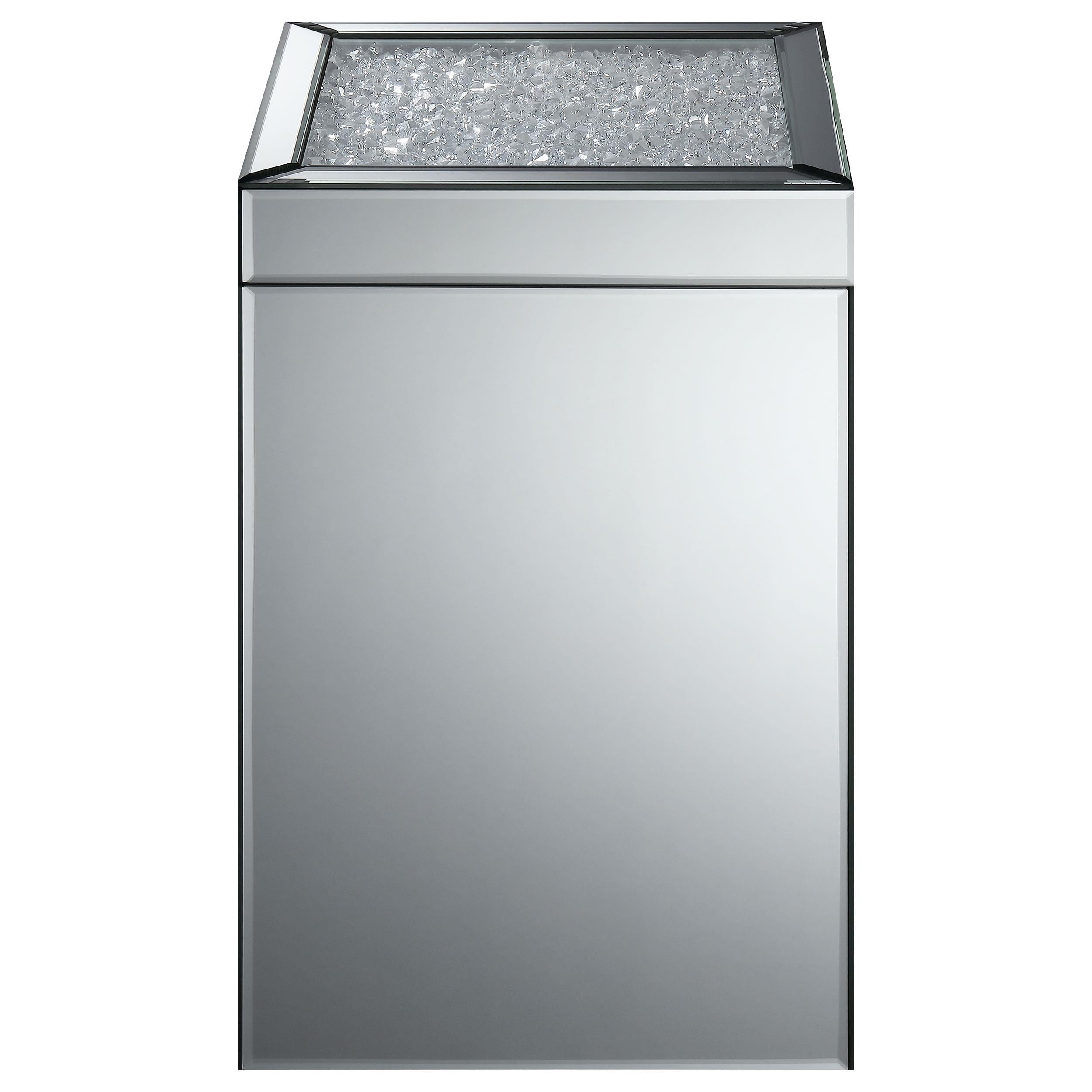 Audrey Square Mirrored Chair End Side Table Silver