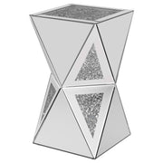 Matheo Square Geometric Mirrored Acrylic Side Table Silver
