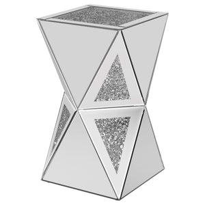 Matheo Square Geometric Mirrored Acrylic Side Table Silver
