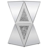 Matheo Square Geometric Mirrored Acrylic Side Table Silver