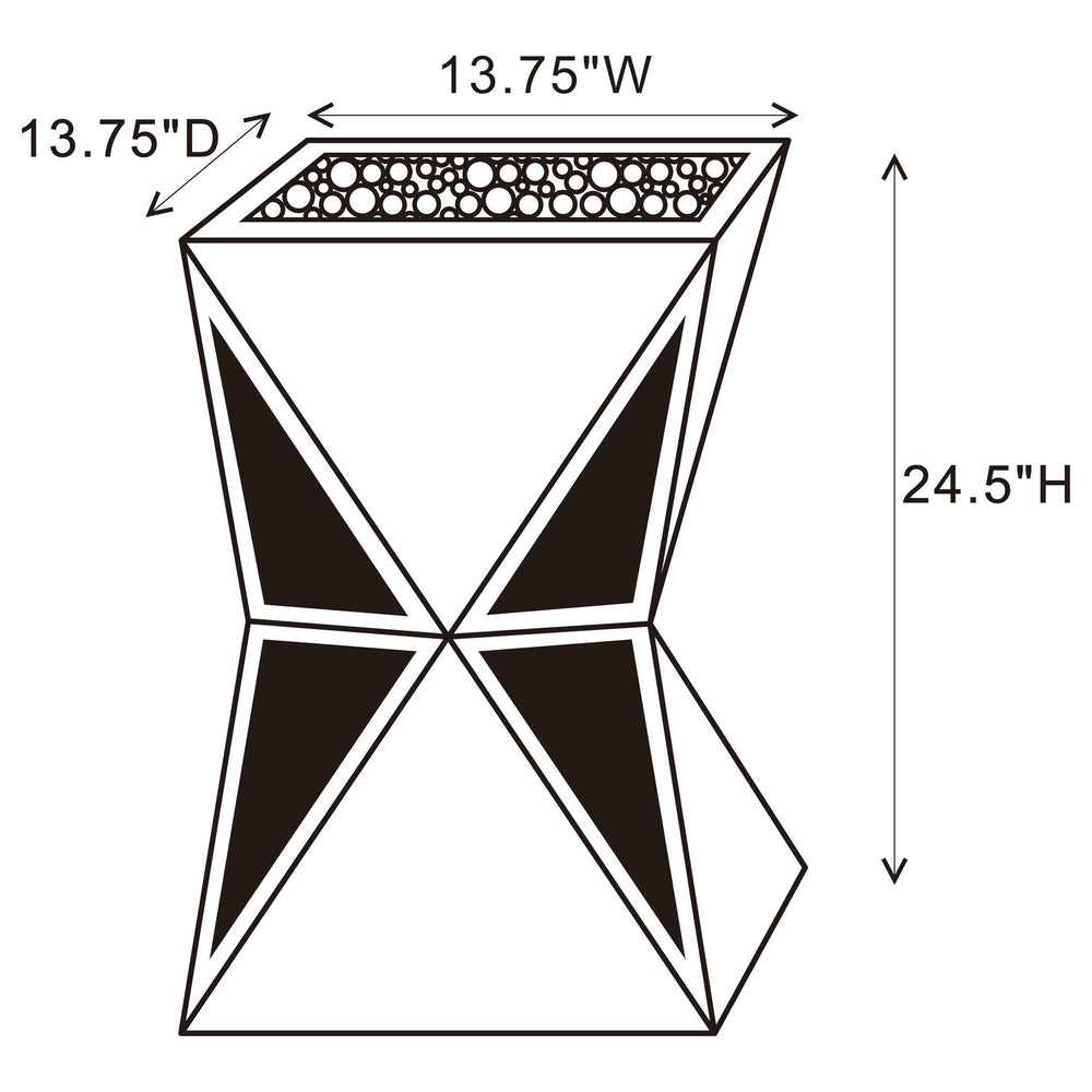 Matheo Square Geometric Mirrored Acrylic Side Table Silver