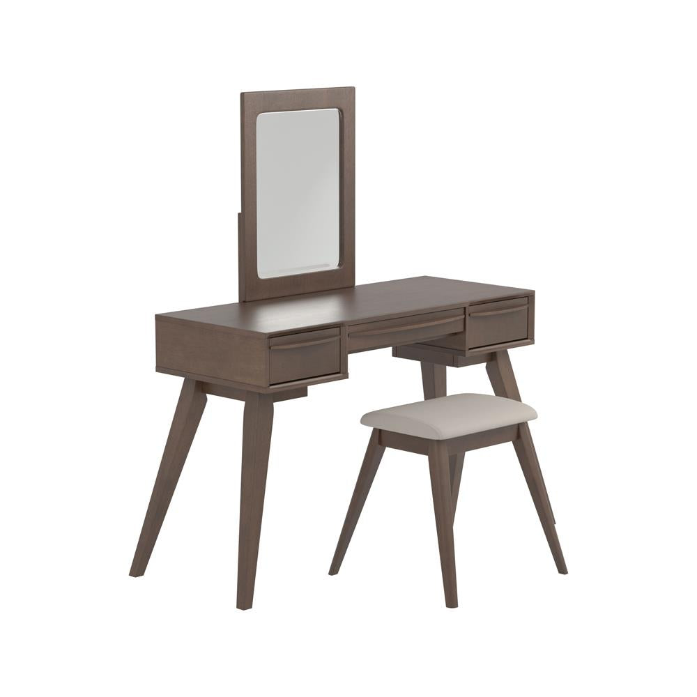 2-piece Vanity Set with 3-drawer Medium Brown