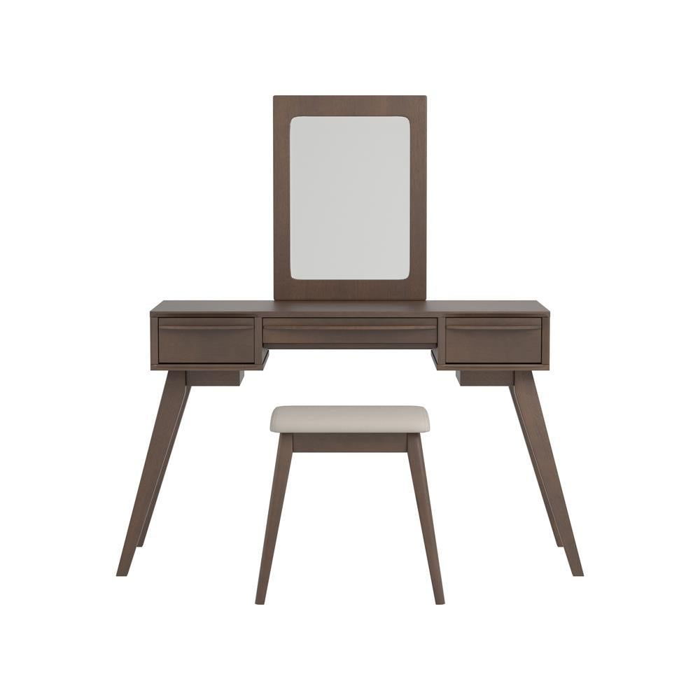 2-piece Vanity Set with 3-drawer Medium Brown