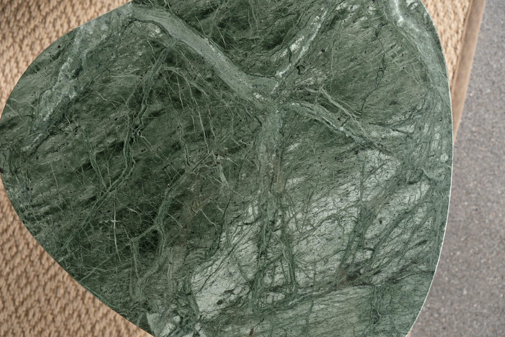Mesa nido triangular de mármol Tobias de 2 piezas, color verde