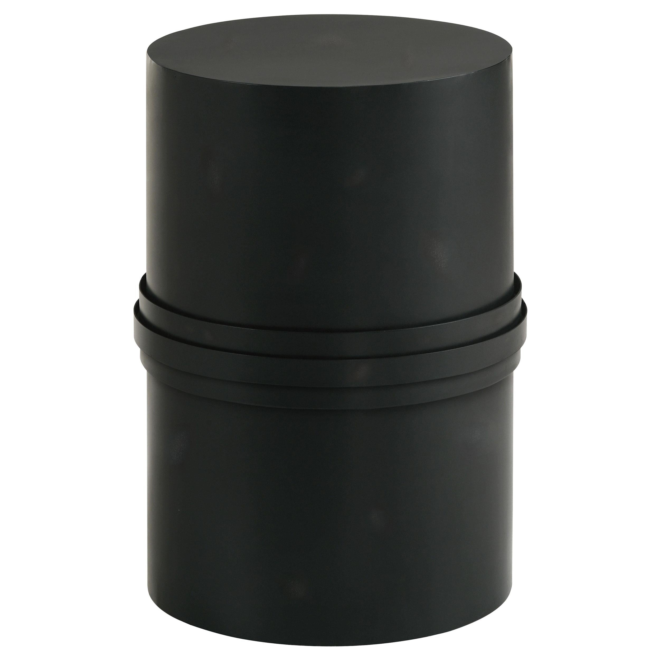 Bryce Round Metal Accent Side Table Rustic Black