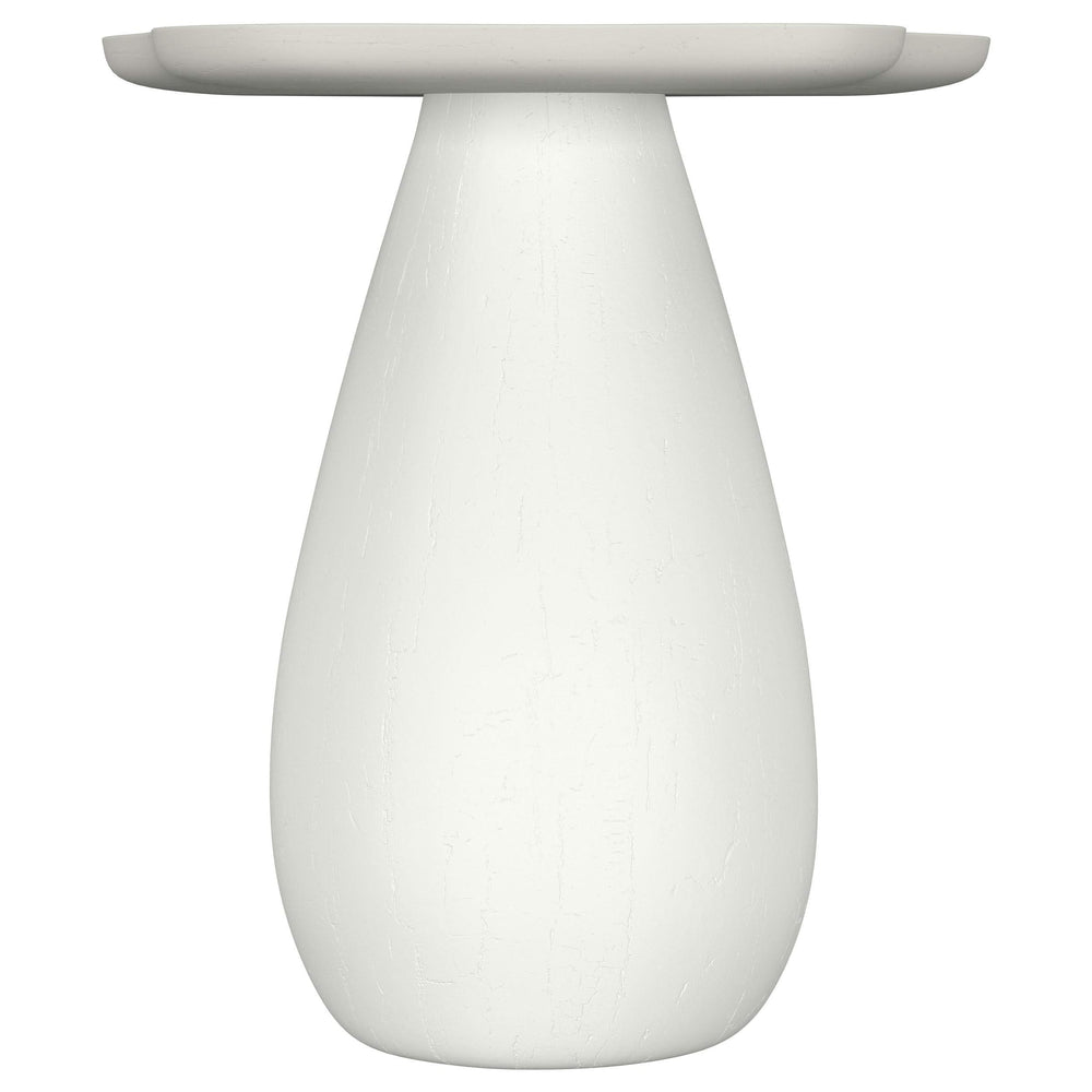 Mesa auxiliar Perth de 20 pulgadas con tablero en forma de nube, color blanco roto