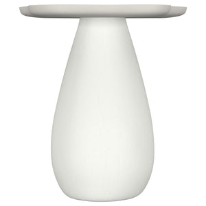 Mesa auxiliar Perth de 20 pulgadas con tablero en forma de nube, color blanco roto