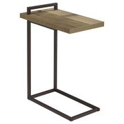 Maxwell C-shaped Side Table USB Charging Weathered Pine