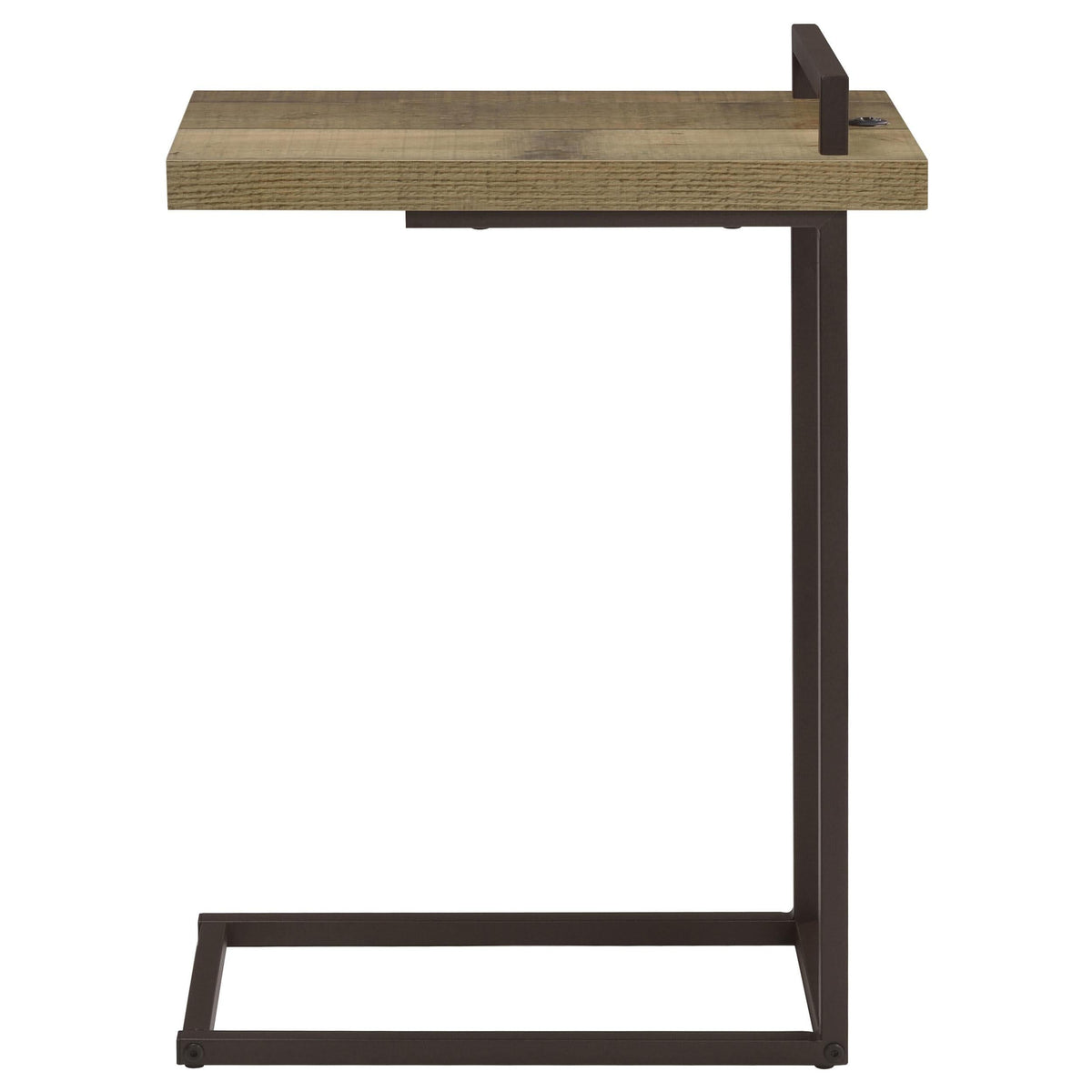 Mesa auxiliar Maxwell en forma de C con carga USB de pino desgastado