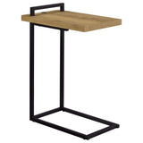 Maxwell C-shaped Side Table USB Charging Golden Oak